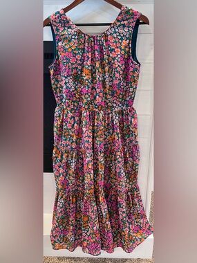 J Crew green/pink floral dress size Small